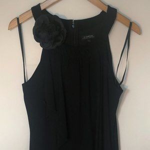Beautiful Chiffon Black Cocktail Dress NWT Removable Flower Brooch